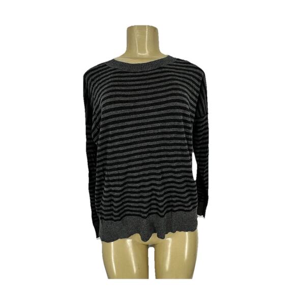 Eileen Fisher XS Women Lightweight Sweater Striped Cropped E32 - Picture 1 of 7